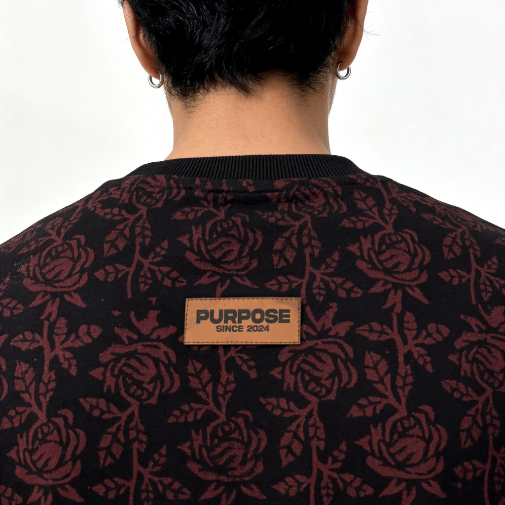 Midnight bloom Tee (Block Printing Tee)