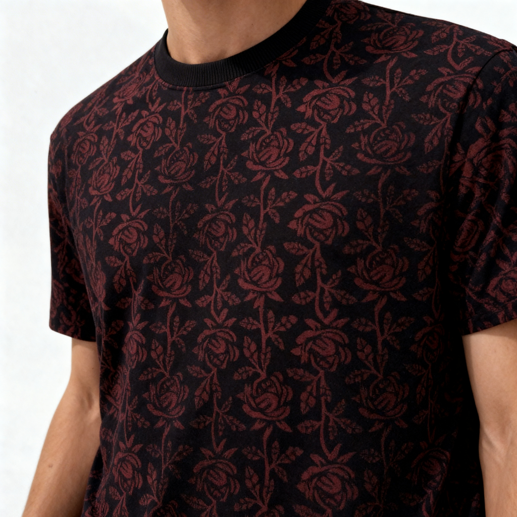 Midnight bloom Tee (Block Printing Tee)